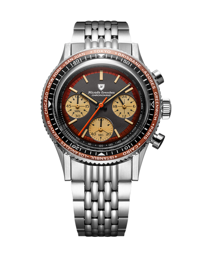 Montre Nivada Grenchen : Chronoking Summer Edition Ambre Noire