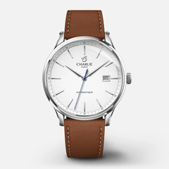 Montre Charlie Paris : Initial Slim Blanc
