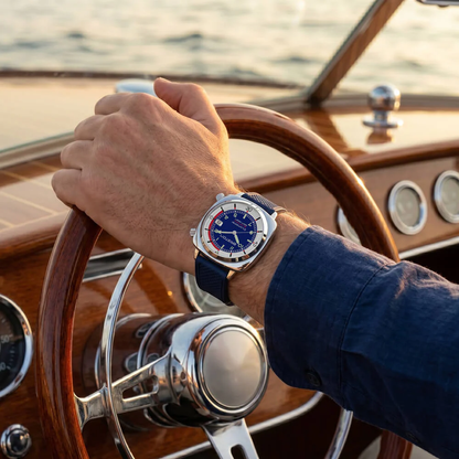 MONTRE BRISTON : CLUBMASTER LEGEND COMPRESSOR ACIER & BLEU 26642.PS.DC.15.FNB
