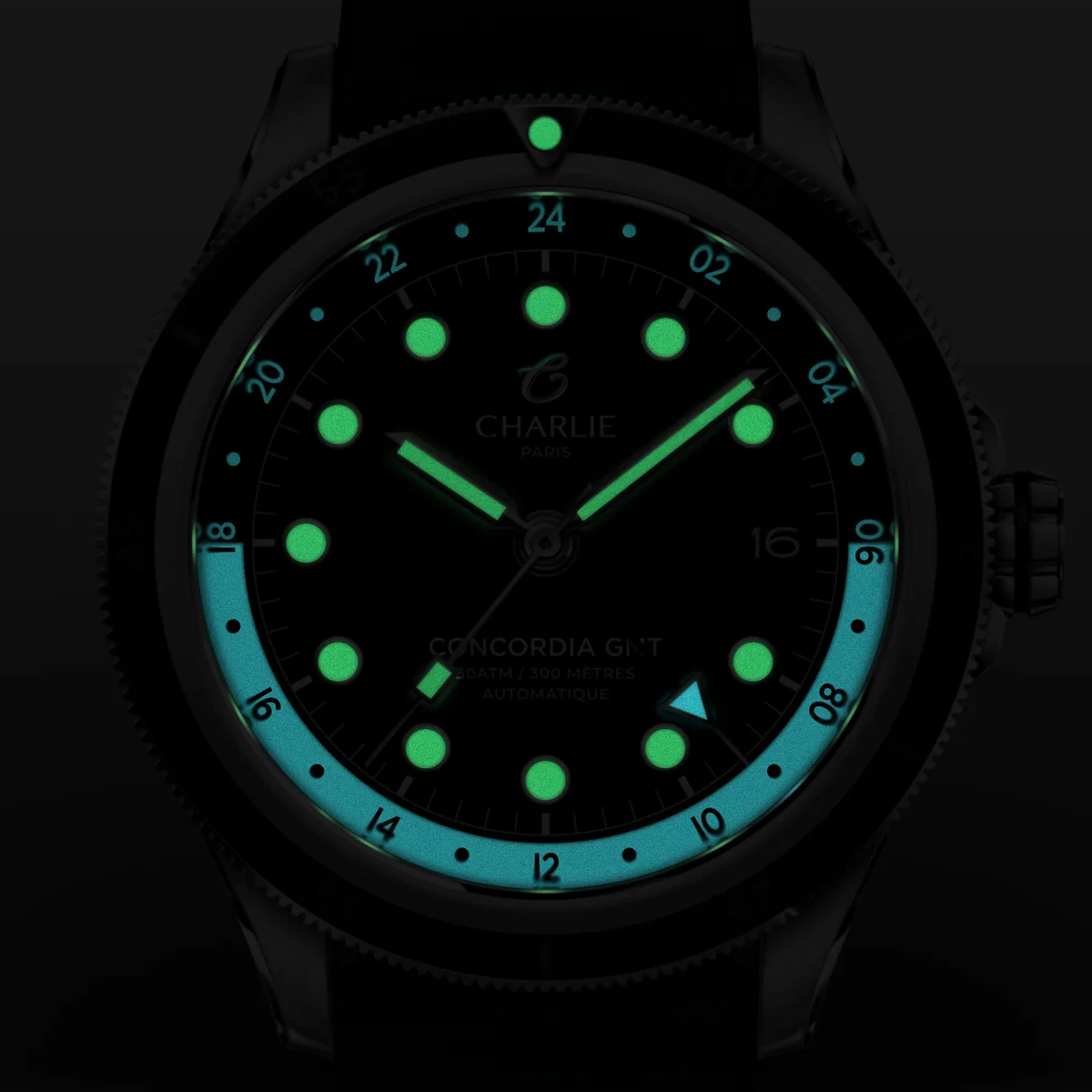 Montre Charlie Paris : Concordia GMT Automatique Noir