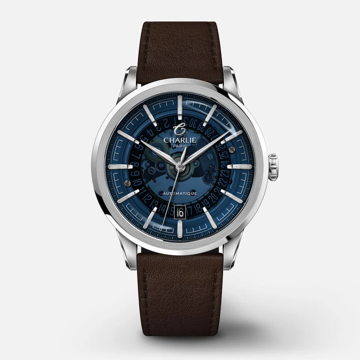 MONTRE CHARLIE PARIS : ALLIANCE AUTOMATIQUE SAPHIR BLEU