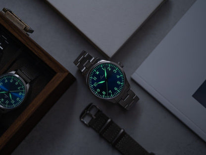 RELOJ LACO: RELOJES DE PILOTO BÁSICOS AUTOMÁTICOS AUGSBURG AZUL