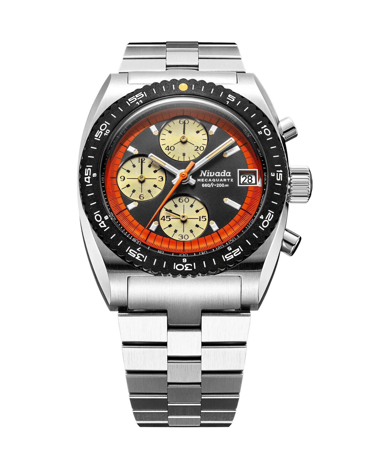 Montre Nivada Grenchen : Autochron Mecaquartz Orange