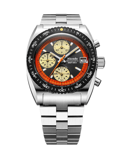 Montre Nivada Grenchen : Autochron Mecaquartz Orange