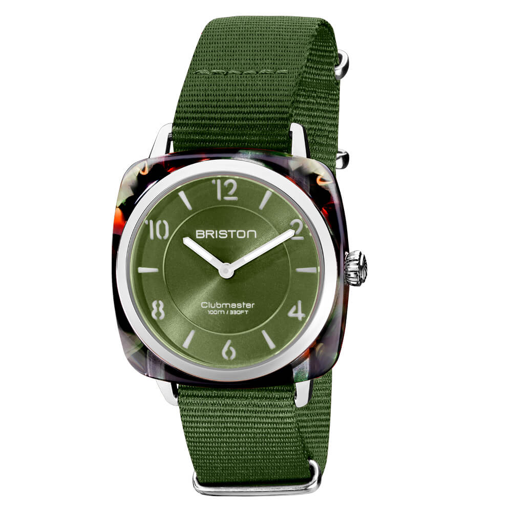 MONTRE BRISTON : CLUBMASTER CHIC VERT OLIVE 21536.SA.UG.26.NOL