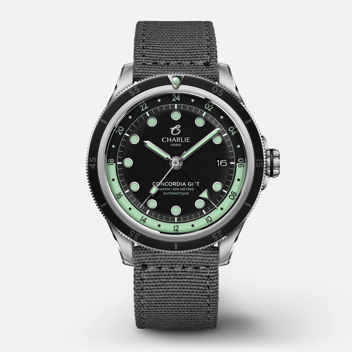 Montre Charlie Paris : Concordia GMT Automatique Noir