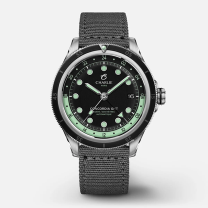Montre Charlie Paris : Concordia GMT Automatique Noir