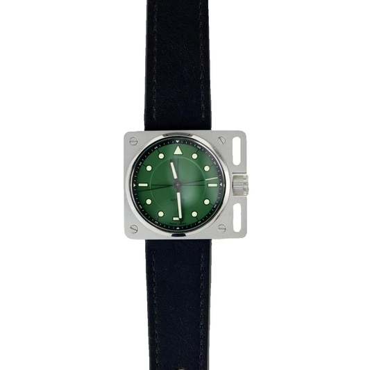 Montre AndoAndoAndo : Vinyl Record Pilot Vert x Minimal Wear