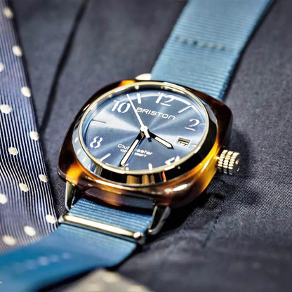 MONTRE BRISTON : CLUBMASTER CLASSIC HMS BLEU GLACIER 23240.SA.T.25.NIB