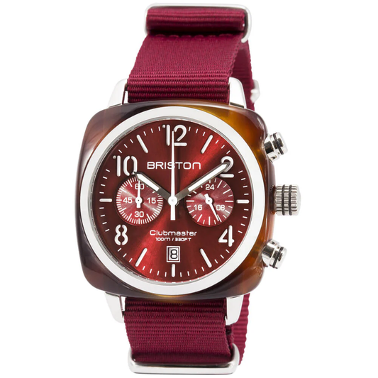 RELOJ BRISTON: CLUBMASTER CLASSIC CRONÓGRAFO ROJO 15140.SA.T.8.NBDX