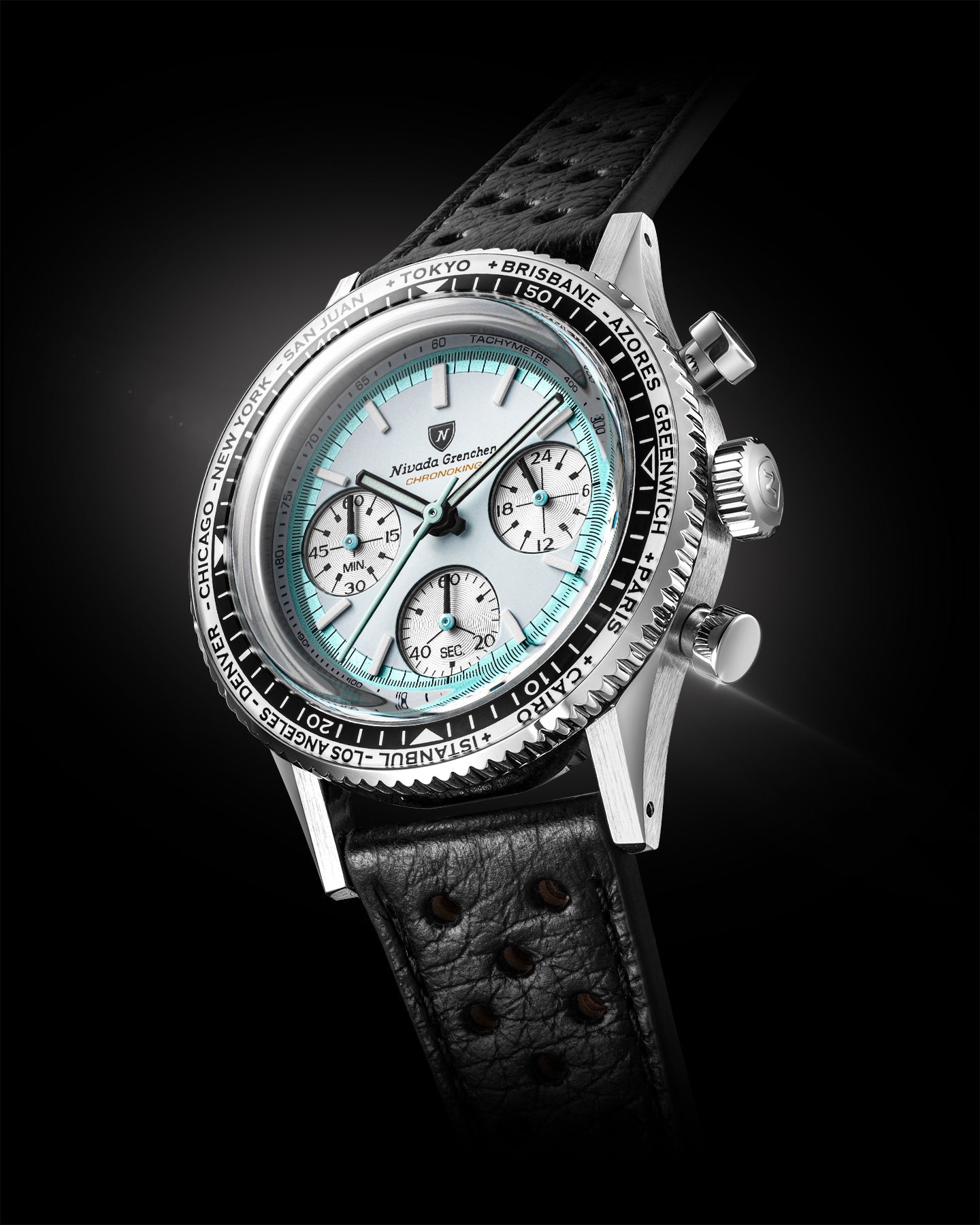 Reloj Nivada Grenchen: Chronoking Summer Edition Mecaquartz Gris