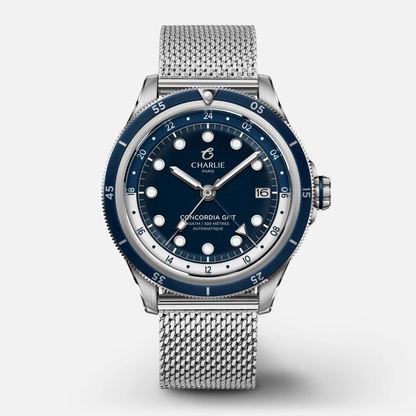 Montre Charlie Paris : Concordia GMT Automatique Bleu Antarctique