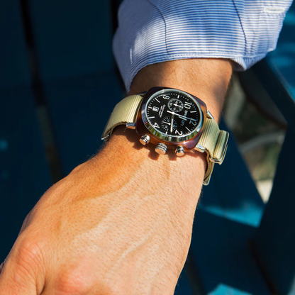 BRISTON WATCH: CLUBMASTER CLASSIC CHRONOGRAPH BLACK 13140.SA.T.1.NK