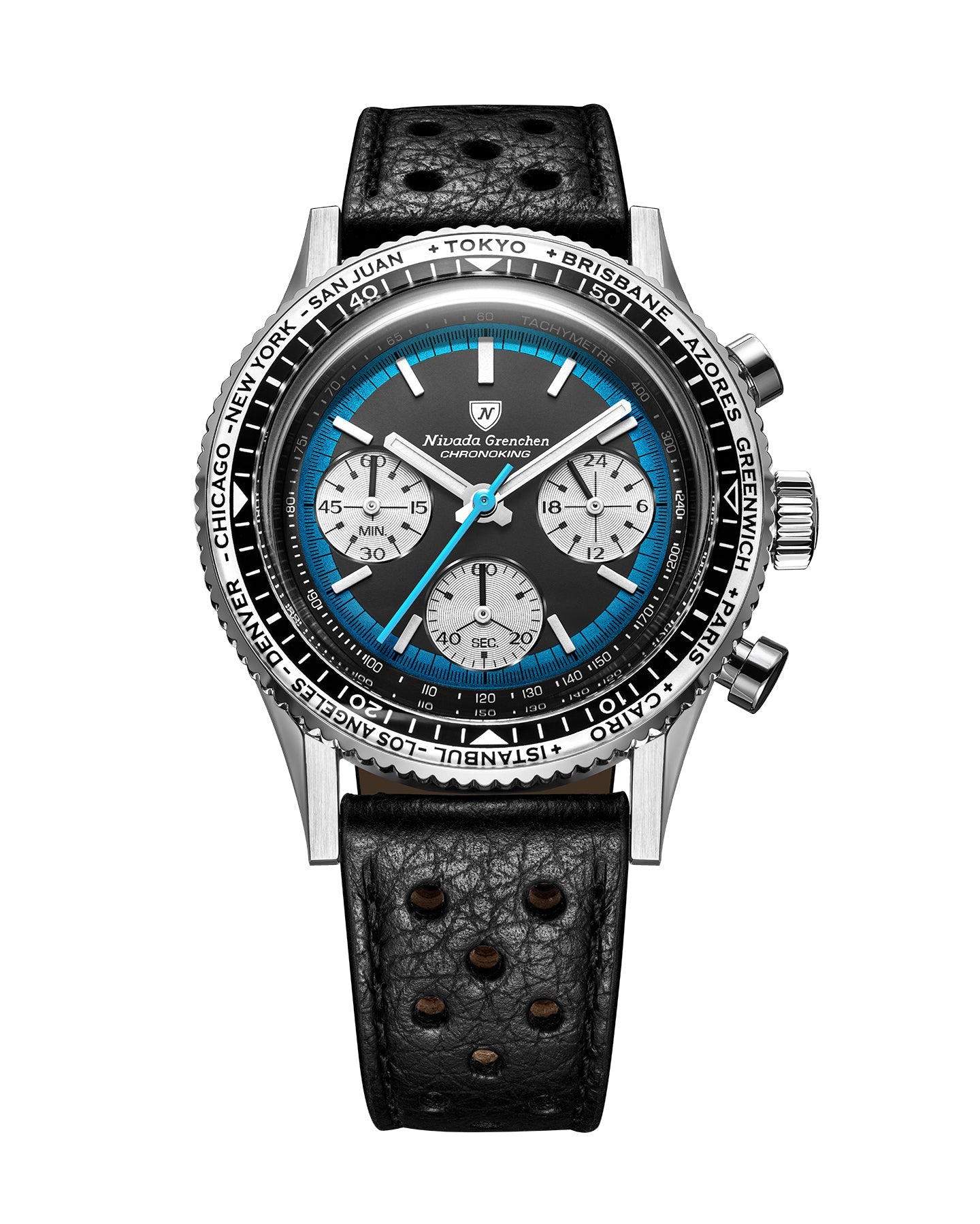 Montre Nivada Grenchen : Chronoking Summer Edition Mecaquartz Bleu