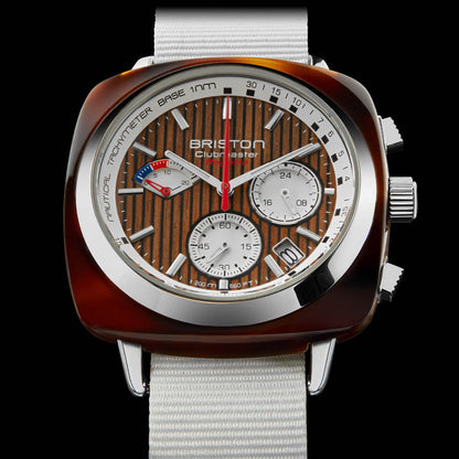 MONTRE BRISTON : CLUBMASTER REGATTA CHRONOGRAPHE NOYER BLANC 251542.SA.T.2W.NW