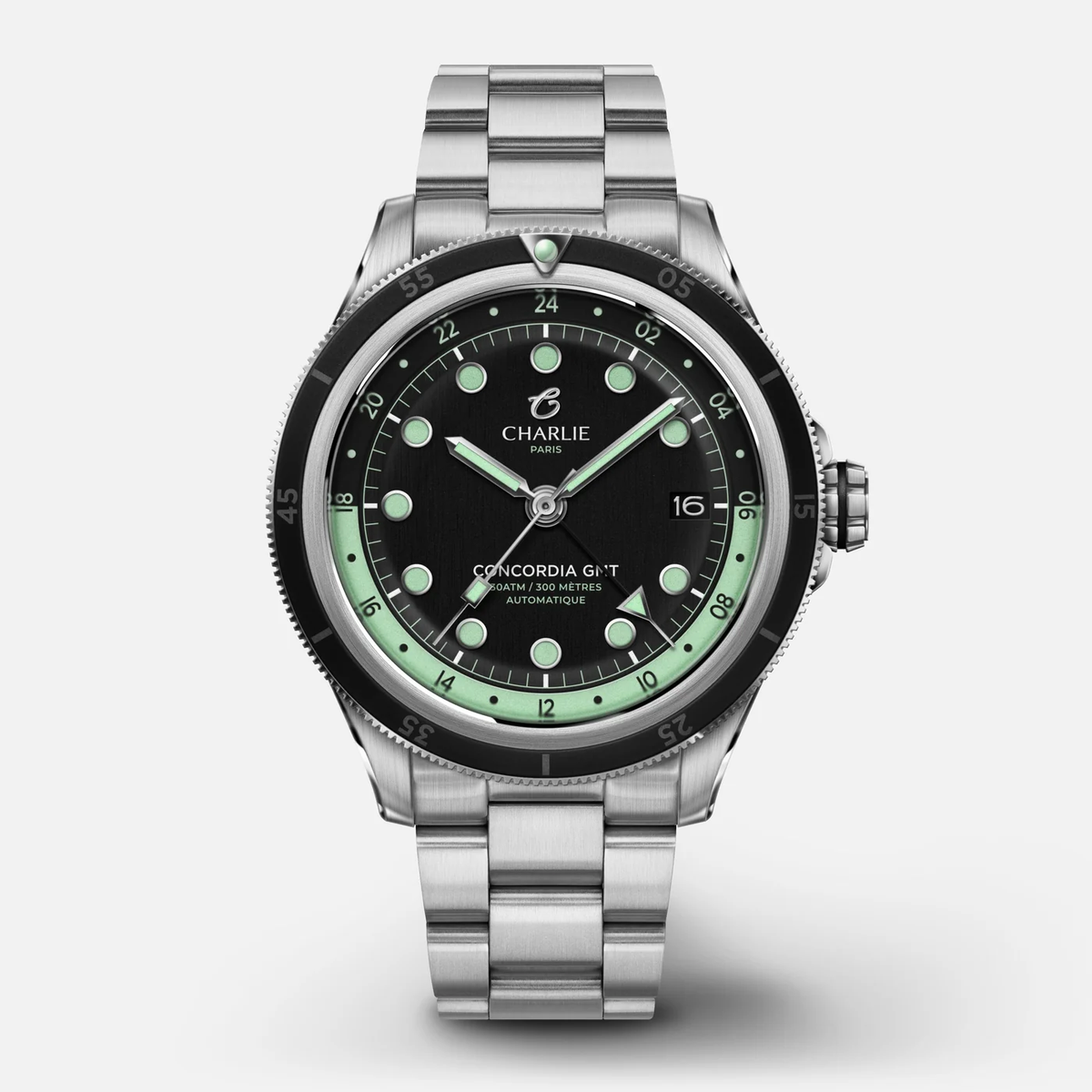 Montre Charlie Paris : Concordia GMT Automatique Noir