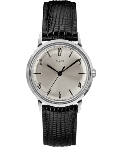 Timex : Marlin 1965 Reissue à remontage manuel argenté 34 mm, vue de face