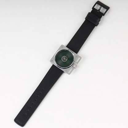 Montre AndoAndoAndo : Vinyl Record Quartz Midnight Green