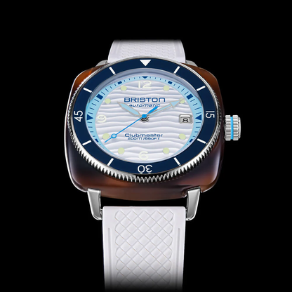 MONTRE BRISTON : CLUBMASTER LEGEND DIVER OCEAN BLANC 261740.SA.T.2.FW