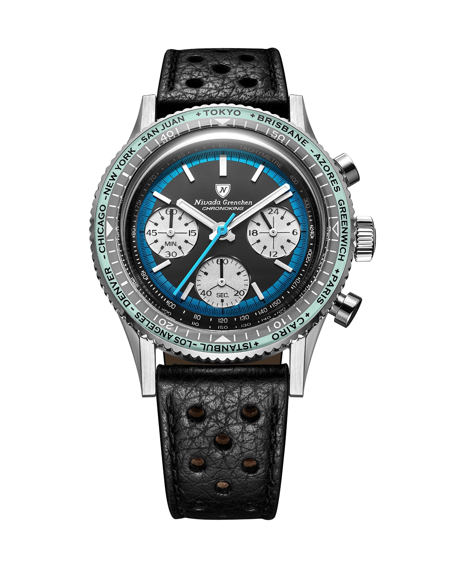 Montre Nivada Grenchen : Chronoking Summer Edition Mecaquartz Bleu