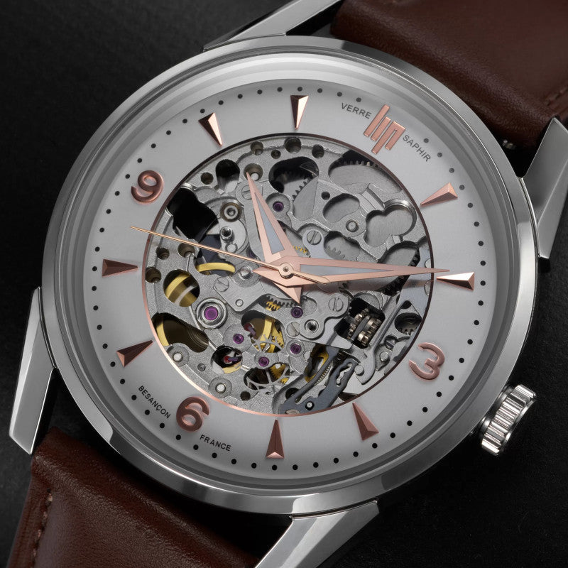 MONTRE LIP : HIMALAYA AUTOMATIQUE SQUELETTE OR ROSE 40 MM 671557