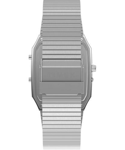Timex : Q Timex 1982 Ana-Digi Reissue argenté noir 33 mm, vue de présentation