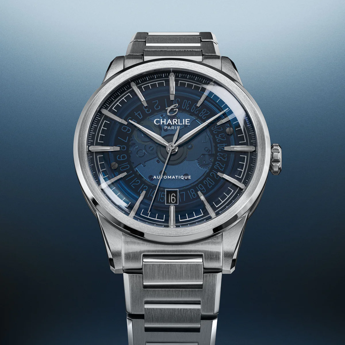 MONTRE CHARLIE PARIS : ALLIANCE AUTOMATIQUE SAPHIR BLEU