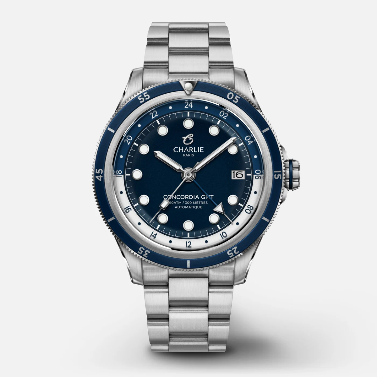 Montre Charlie Paris : Concordia GMT Automatique Bleu Antarctique