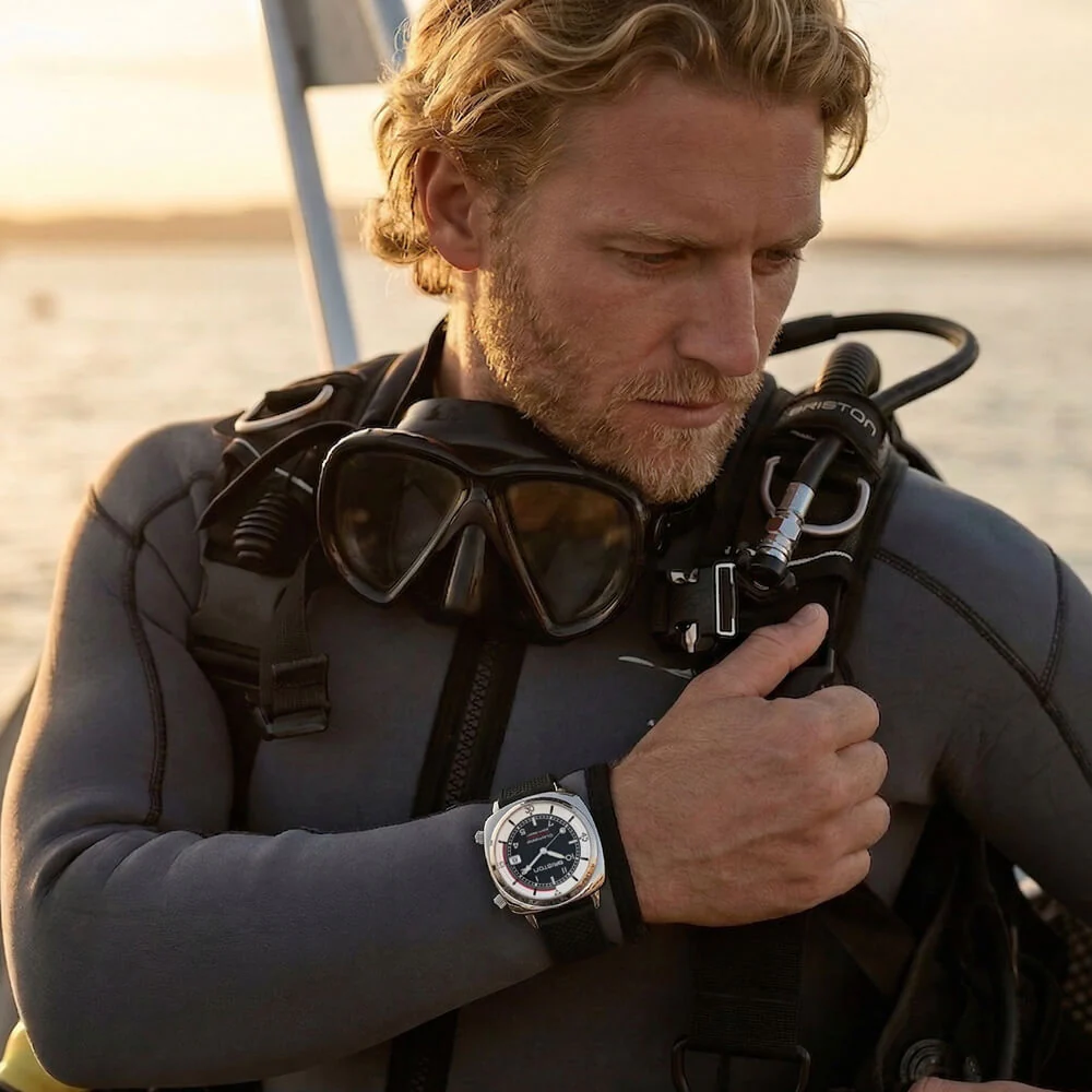 MONTRE BRISTON : CLUBMASTER LEGEND COMPRESSOR ACIER & NOIR 26642.PS.DC.1.FB