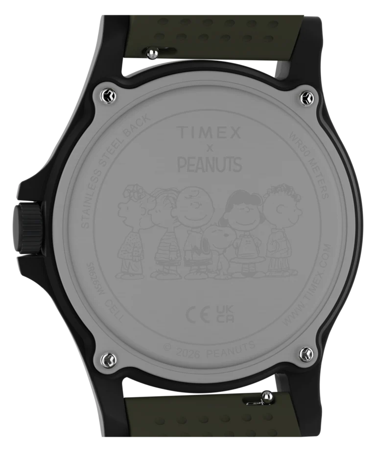 Timex : Peanuts x Timex Expedition Acadia vert 40 mm, vue de présentation