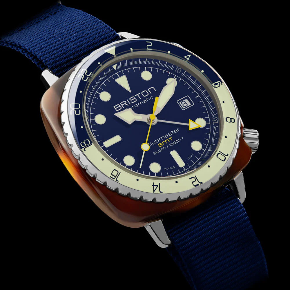 RELOJ BRISTON: CLUBMASTER DIVER PRO GMT AZUL 24844.SA.T.15.NNB