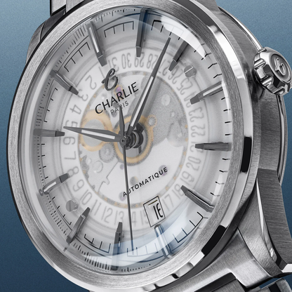MONTRE CHARLIE PARIS : ALLIANCE AUTOMATIQUE SAPHIR BLANC
