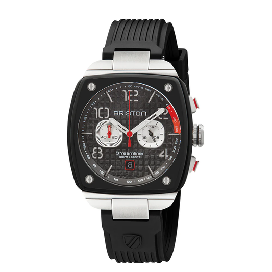 MONTRE BRISTON : STREAMLINER GENTLEMAN DRIVER CHRONOGRAPHE QUARTZ NOIR 24142.SA.B.1