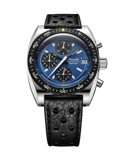 Montre Nivada Grenchen : Autochron Mecaquartz Bleu