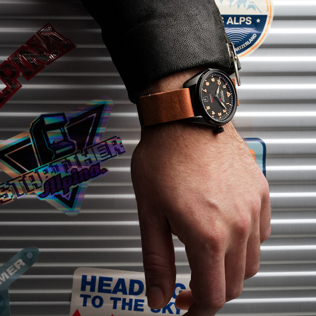 MONTRE ALPINA : STARTIMER PILOT AUTOMATIQUE PVD NOIR AL-525BW4SB36