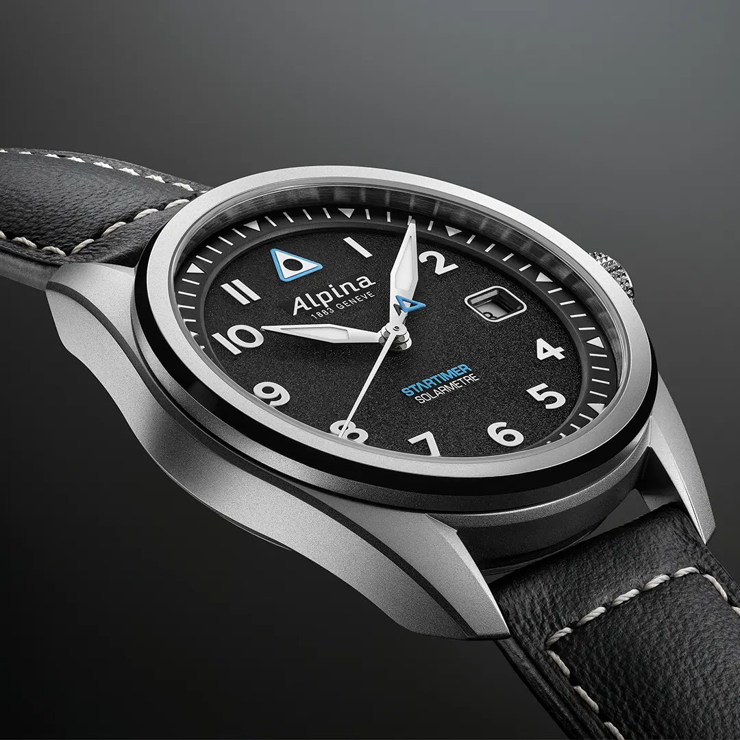 Montre Alpina : Startimer Pilot Solarmètre Noir AL-140BW3S26