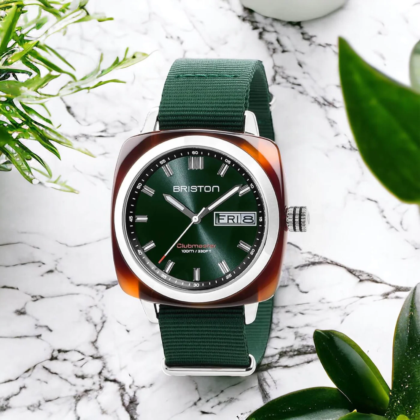 MONTRE BRISTON : CLUBMASTER SPORT HMS VERT ANGLAIS 17342.SA.TS.10.NBG