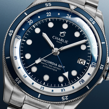 Montre Charlie Paris : Concordia GMT Automatique Bleu Antarctique