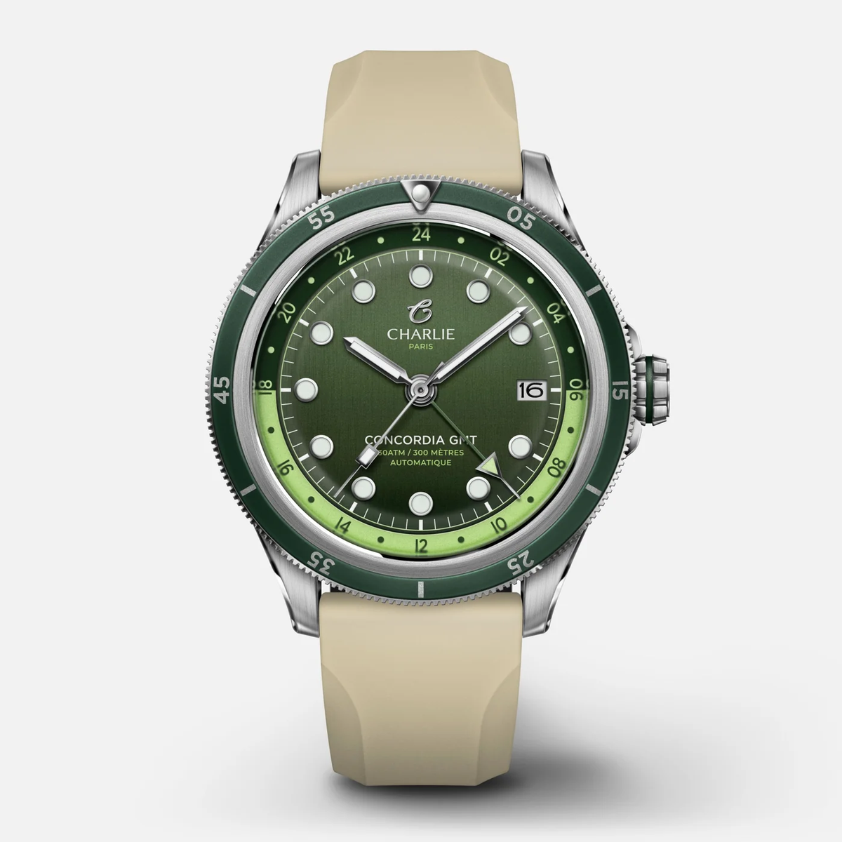 Montre Charlie Paris : Concordia GMT Automatique Vert