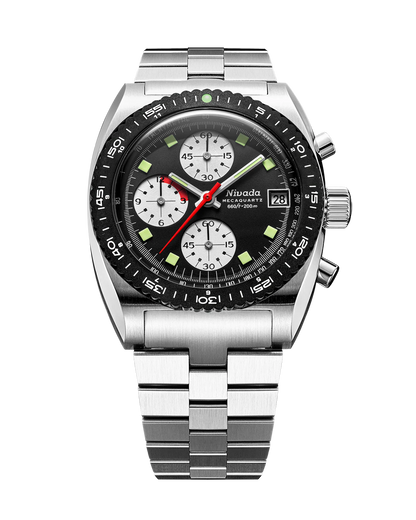 Nivada Grenchen Watch: Autochron Mecaquartz Reverse Panda