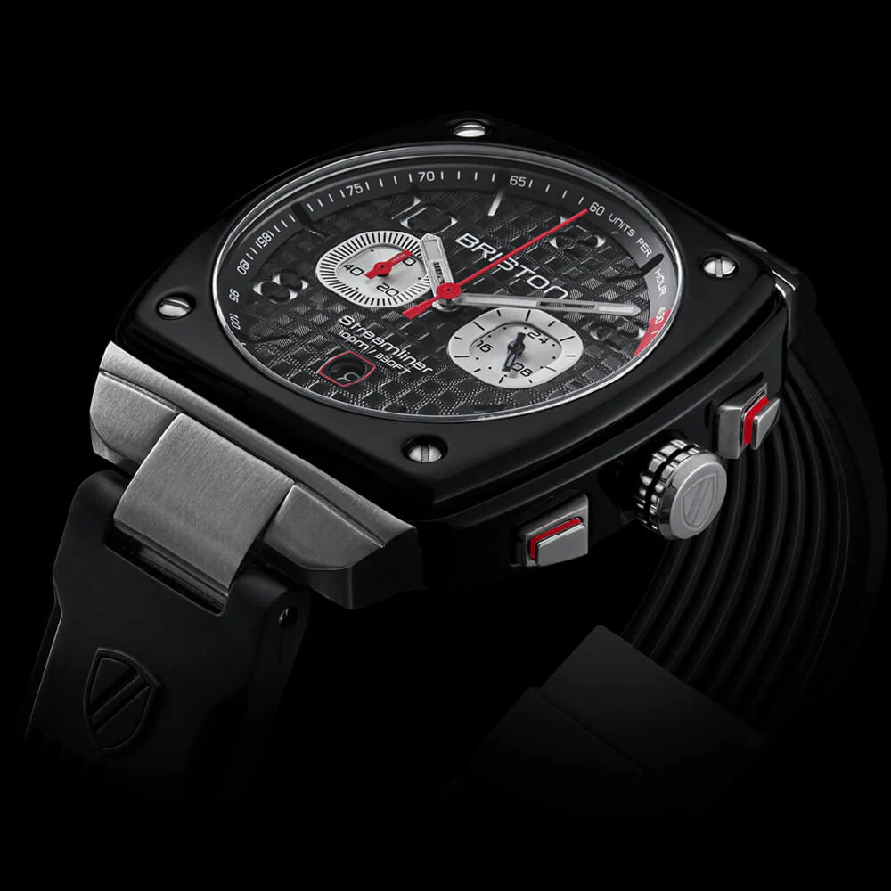 RELOJ BRISTON: STREAMLINER GENTLEMAN DRIVER CRONÓGRAFO CUARZO NEGRO 24142.SA.B.1