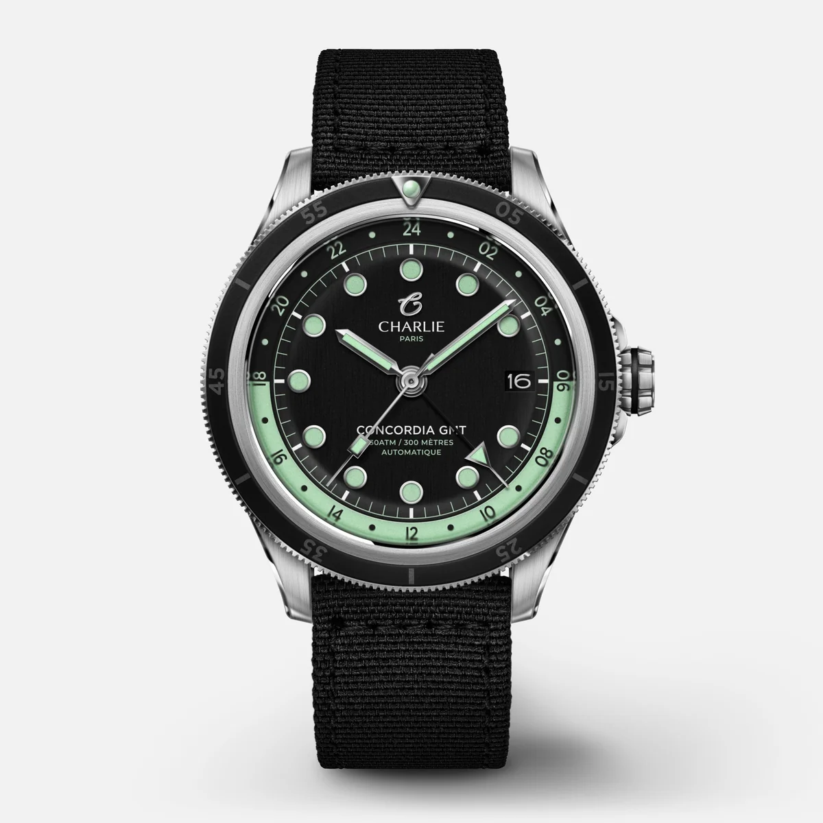 Montre Charlie Paris : Concordia GMT Automatique Noir