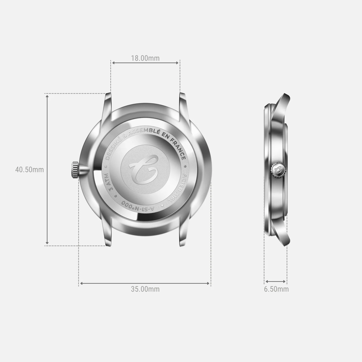 MONTRE CHARLIE PARIS : SULLY 35 QUARTZ BLEU