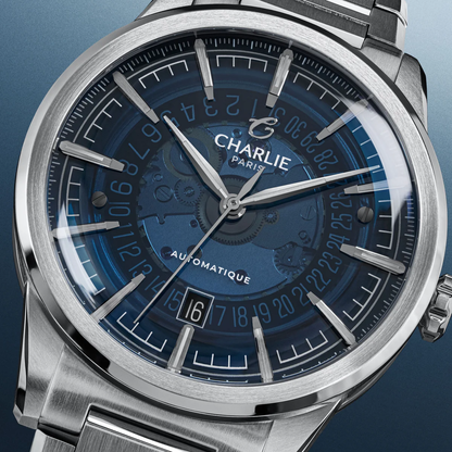 MONTRE CHARLIE PARIS : ALLIANCE AUTOMATIQUE SAPHIR BLEU