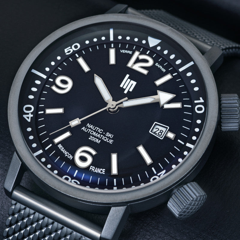 MONTRE LIP : GRANDE NAUTIC-SKI AUTOMATIQUE GUN METAL 671859