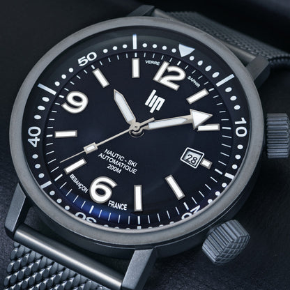 MONTRE LIP : GRANDE NAUTIC-SKI AUTOMATIQUE GUN METAL 671859