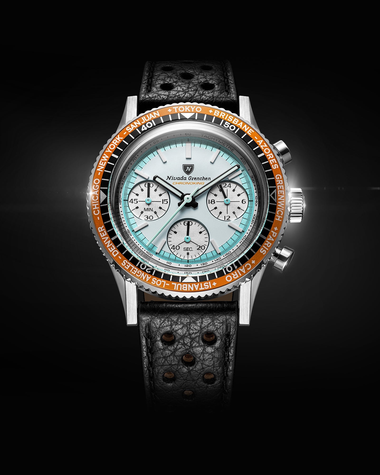Reloj Nivada Grenchen: Chronoking Summer Edition Mecaquartz Gris