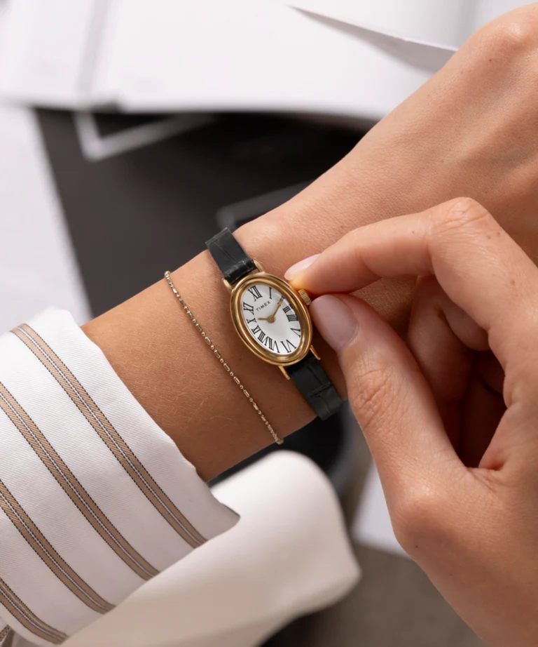 Timex : Cavatina doré blanc 19 mm, vue de présentation
