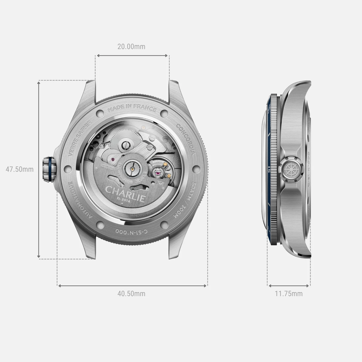 Montre Charlie Paris : Concordia GMT Automatique Bleu Antarctique