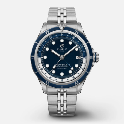 Montre Charlie Paris : Concordia GMT Automatique Bleu Antarctique